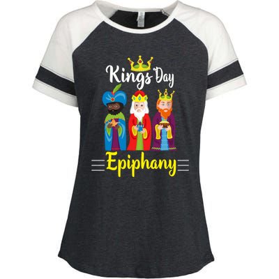 Three Kings Day Epiphany Celebration Christianity Gift Enza Ladies Jersey Colorblock Tee