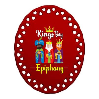 Three Kings Day Epiphany Celebration Christianity Gift Ceramic Oval Ornament