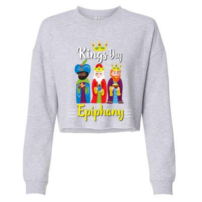 Three Kings Day Epiphany Celebration Christianity Gift Cropped Pullover Crew