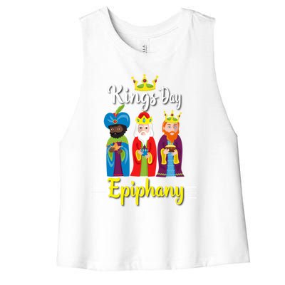 Three Kings Day Epiphany Celebration Christianity Gift Women's Racerback Cropped Tank