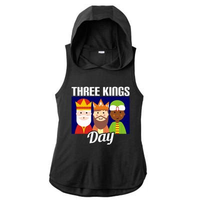 Three Kings Day Epiphany Gift Ladies PosiCharge Tri-Blend Wicking Draft Hoodie Tank