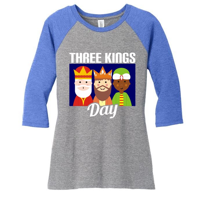 Three Kings Day Epiphany Gift Women's Tri-Blend 3/4-Sleeve Raglan Shirt