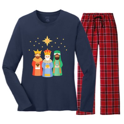 Three Kings Day Epiphany Celebration Christianity Women's Long Sleeve Flannel Pajama Set 