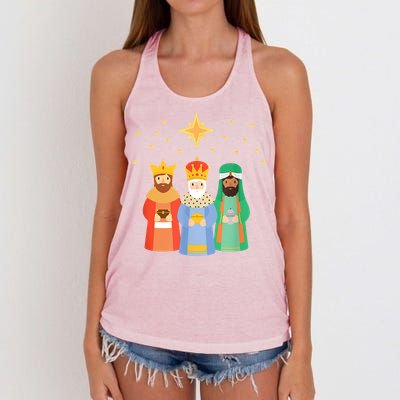 Three Kings Day Epiphany Celebration Christianity Women's Knotted Racerback Tank