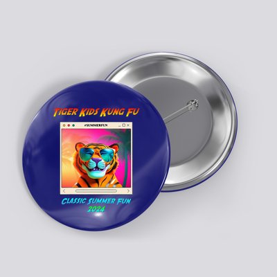 Tiger Kung Fu Summer Fun Smiling Tiger Button