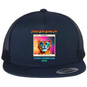 Tiger Kung Fu Summer Fun Smiling Tiger Flat Bill Trucker Hat