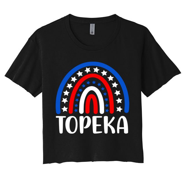 Topeka Kansas Gift I Love Topeka Kansas Usa Gift Women's Crop Top Tee