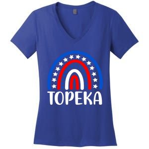 Topeka Kansas Gift I Love Topeka Kansas Usa Gift Women's V-Neck T-Shirt