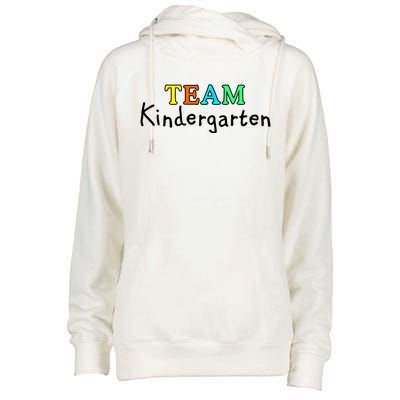 Team Kindergarten Gift Womens Funnel Neck Pullover Hood