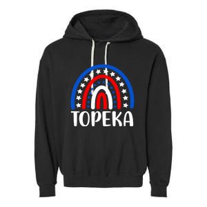 Topeka Kansas Gift I Love Topeka Kansas Usa Cute Gift Garment-Dyed Fleece Hoodie