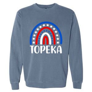 Topeka Kansas Gift I Love Topeka Kansas Usa Cute Gift Garment-Dyed Sweatshirt