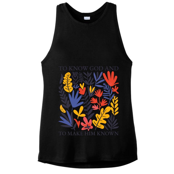 To Know God And Make Him Known Retro Flower Floral Ladies PosiCharge Tri-Blend Wicking Tank