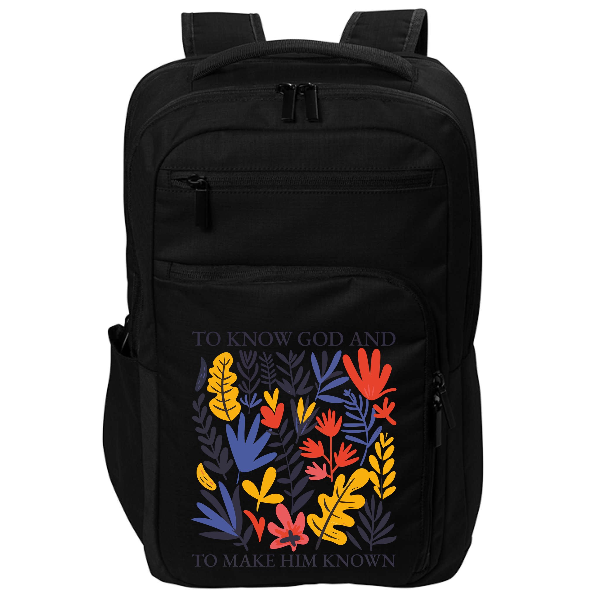 To Know God And Make Him Known Retro Flower Floral Impact Tech Backpack