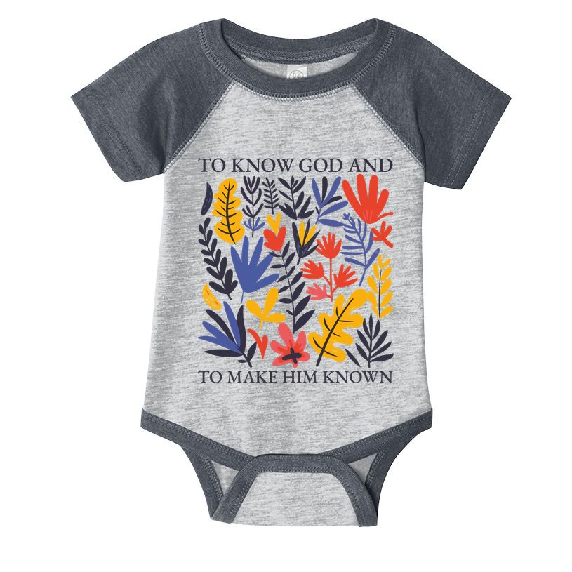 To Know God And Make Him Known Retro Flower Floral Infant Baby Jersey Bodysuit