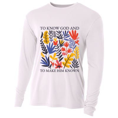 To Know God And Make Him Known Retro Flower Floral Cooling Performance Long Sleeve Crew