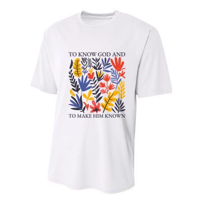 To Know God And Make Him Known Retro Flower Floral Youth Performance Sprint T-Shirt
