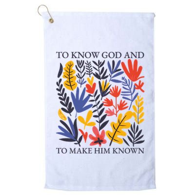 To Know God And Make Him Known Retro Flower Floral Golf Towel