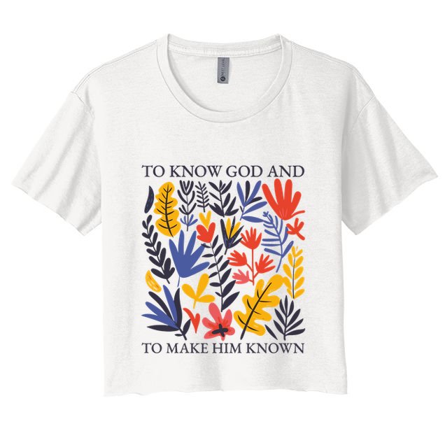 To Know God And Make Him Known Retro Flower Floral Crop Top