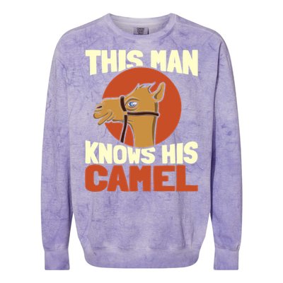 This Knows His Camels Gift Dromedary Dessert Camel Funny Gift Colorblast Crewneck Sweatshirt