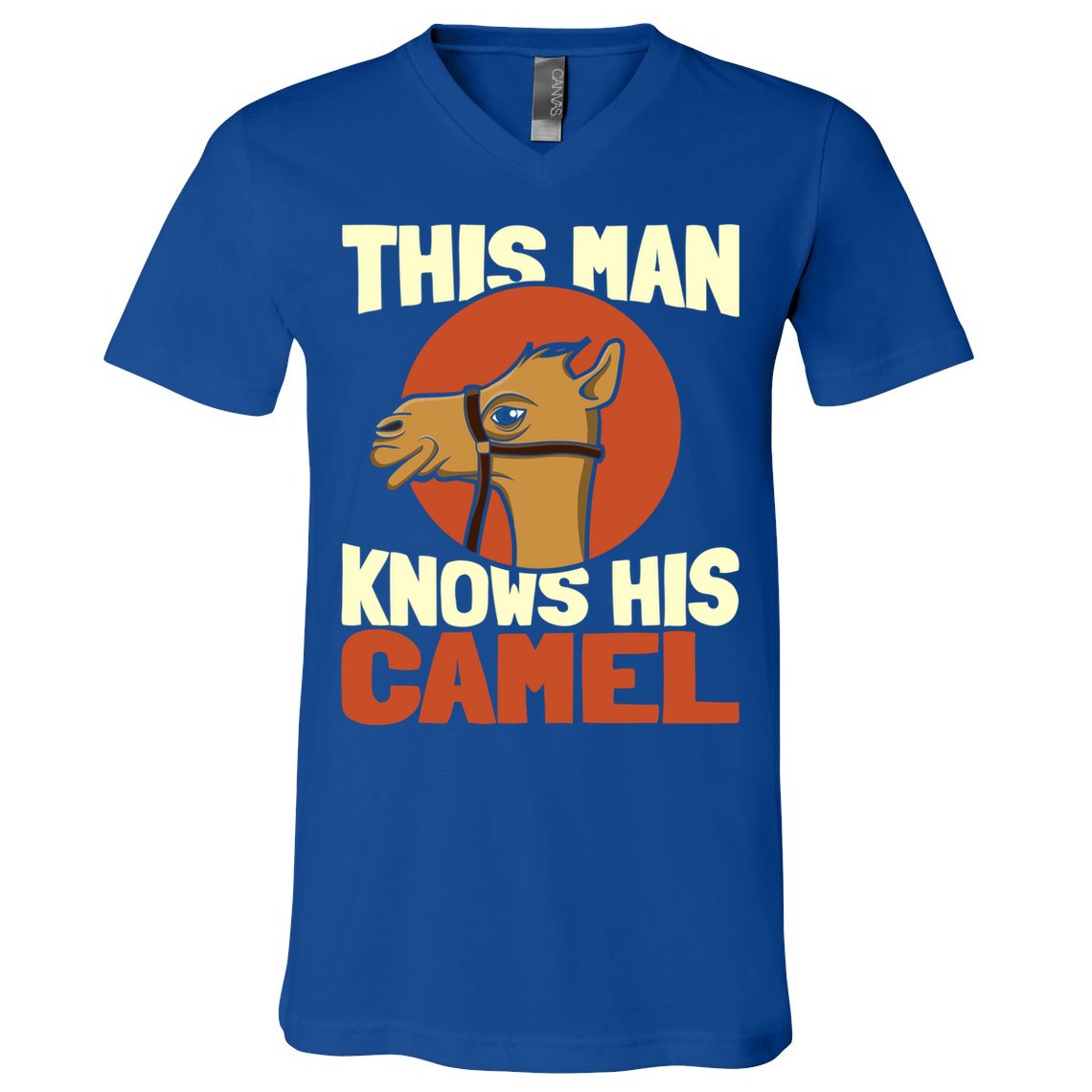 This Knows His Camels Gift Dromedary Dessert Camel Funny Gift V-Neck T-Shirt