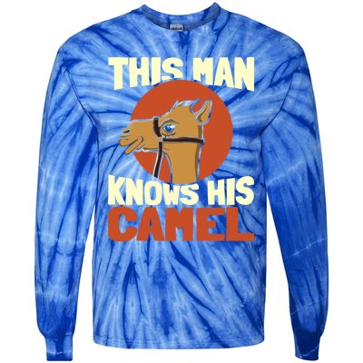 This Knows His Camels Gift Dromedary Dessert Camel Funny Gift Tie-Dye Long Sleeve Shirt