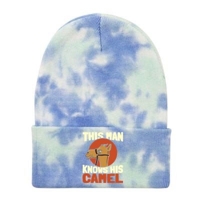 This Knows His Camels Gift Dromedary Dessert Camel Funny Gift Tie Dye 12in Knit Beanie