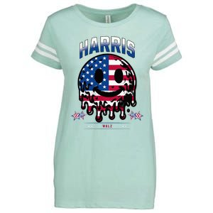 Trippy Kamala Harris Tim Walz Enza Ladies Jersey Football T-Shirt