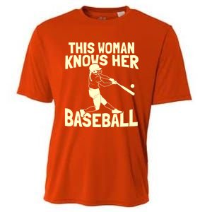 This Knows Her Baseball Gift Match Pitch Baseballer Gift Cooling Performance Crew T-Shirt