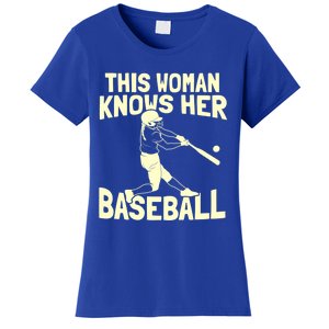 This Knows Her Baseball Gift Match Pitch Baseballer Gift Women's T-Shirt