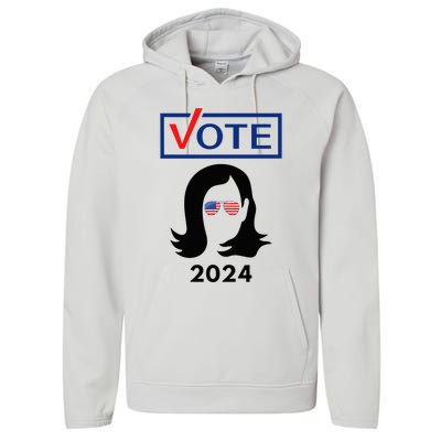 Team Kamala Harris 2024 Distressed Performance Fleece Hoodie