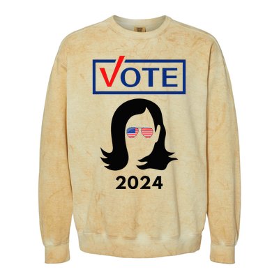 Team Kamala Harris 2024 Distressed Colorblast Crewneck Sweatshirt