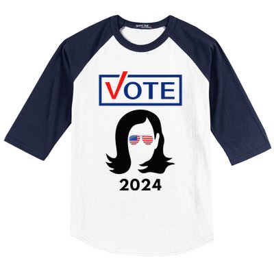 Team Kamala Harris 2024 Distressed Baseball Sleeve Shirt