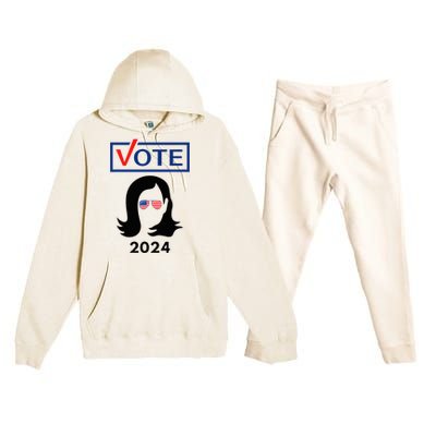 Team Kamala Harris 2024 Distressed Premium Hooded Sweatsuit Set