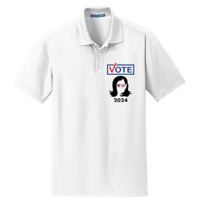 Team Kamala Harris 2024 Distressed Dry Zone Grid Polo