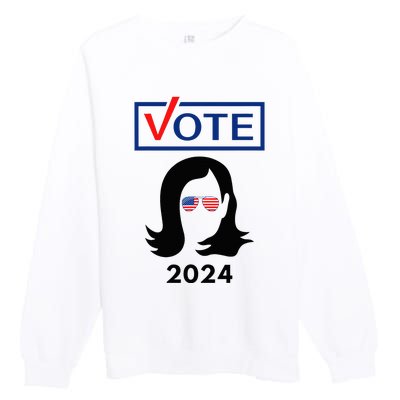 Team Kamala Harris 2024 Distressed Premium Crewneck Sweatshirt