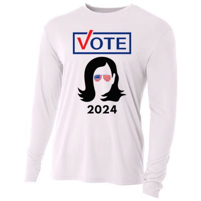 Team Kamala Harris 2024 Distressed Cooling Performance Long Sleeve Crew