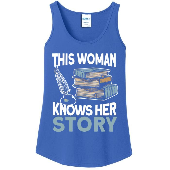 This Knows Her Story Meaningful Gift Literature Book Writer And Author Gift Ladies Essential Tank