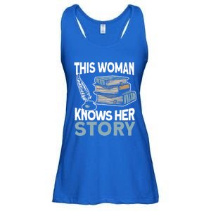 This Knows Her Story Meaningful Gift Literature Book Writer And Author Gift Ladies Essential Flowy Tank