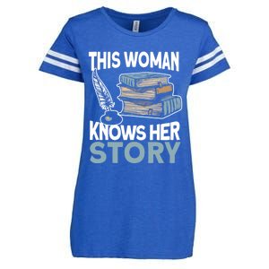 This Knows Her Story Meaningful Gift Literature Book Writer And Author Gift Enza Ladies Jersey Football T-Shirt