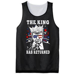 The King Has Return Funny President Trump Mesh Reversible Basketball Jersey Tank