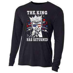 The King Has Return Funny President Trump Cooling Performance Long Sleeve Crew