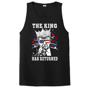 The King Has Return Funny President Trump PosiCharge Competitor Tank