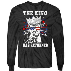 The King Has Return Funny President Trump Tie-Dye Long Sleeve Shirt