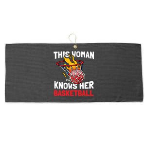 This Knows Her Basketball Gift Streetball Basketball Cool Gift Large Microfiber Waffle Golf Towel