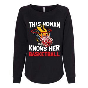 This Knows Her Basketball Gift Streetball Basketball Cool Gift Womens California Wash Sweatshirt