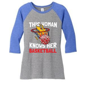 This Knows Her Basketball Gift Streetball Basketball Cool Gift Women's Tri-Blend 3/4-Sleeve Raglan Shirt