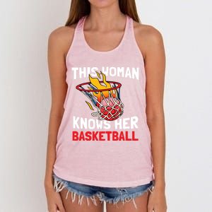 This Knows Her Basketball Gift Streetball Basketball Cool Gift Women's Knotted Racerback Tank