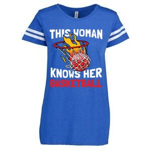 This Knows Her Basketball Gift Streetball Basketball Cool Gift Enza Ladies Jersey Football T-Shirt