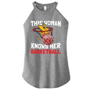 This Knows Her Basketball Gift Streetball Basketball Cool Gift Women's Perfect Tri Rocker Tank