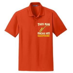 This Knows His Saxophone Gift Jazz Musician Sax Saxophonist Gift Dry Zone Grid Polo